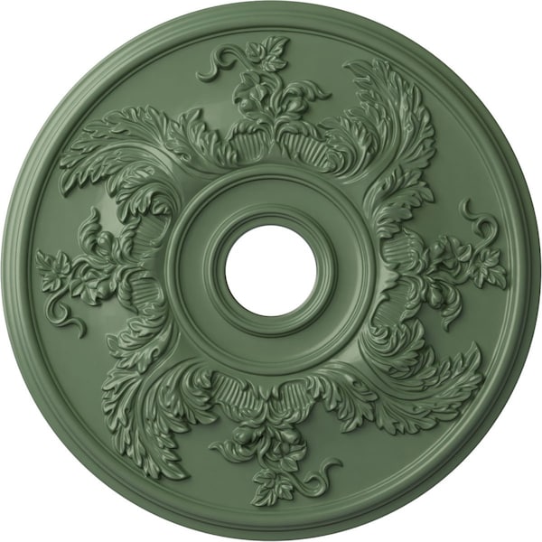 Ekena Millwork Acanthus Twist Medallion (Canopies up to 8 3/8"), 23 5/8"OD x 4 5/8"ID x 1 7/8"P, Athenian Green CM23ACAGF - main